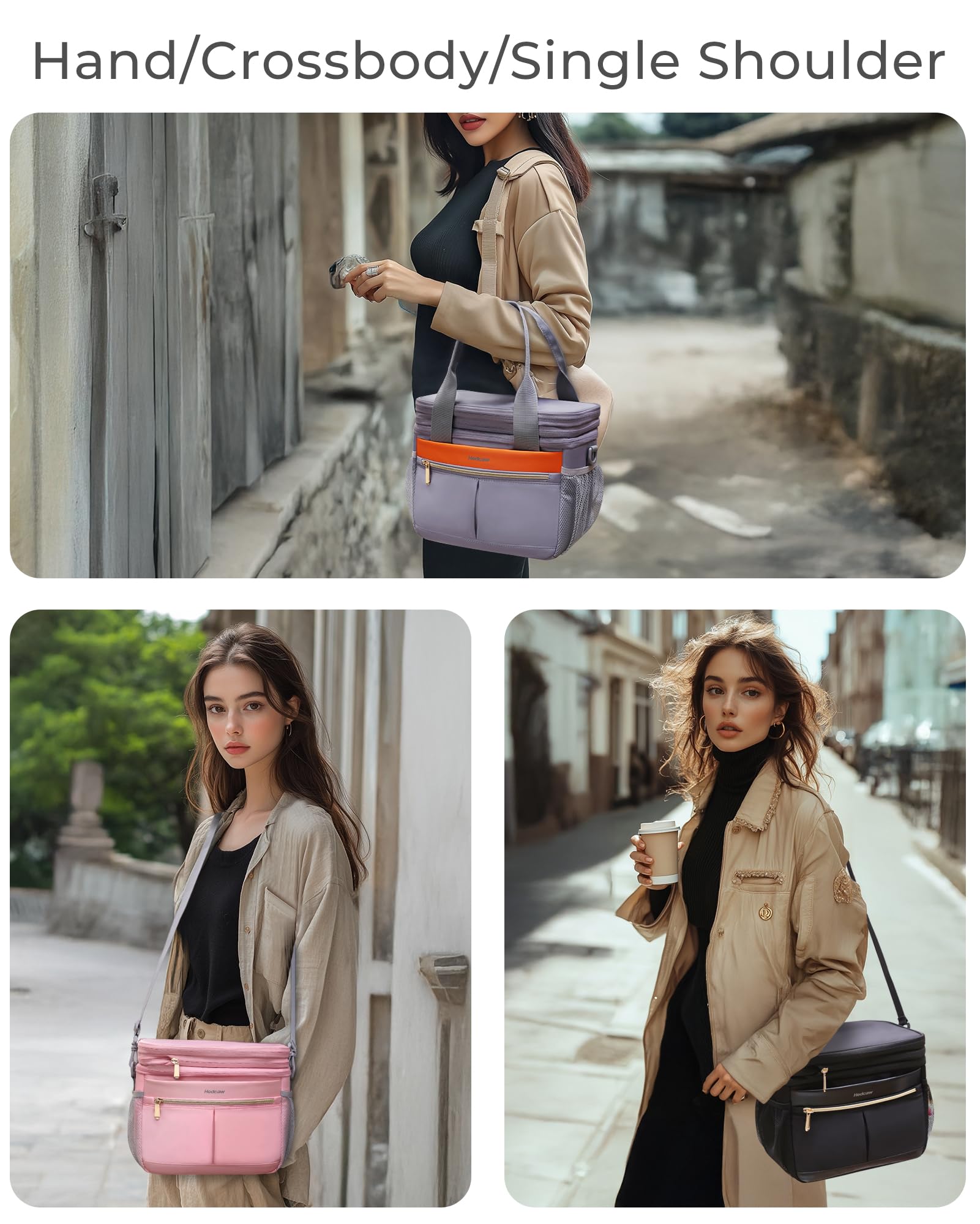 Hedcaw lunch box easy-carry with detachable strap for office commutes