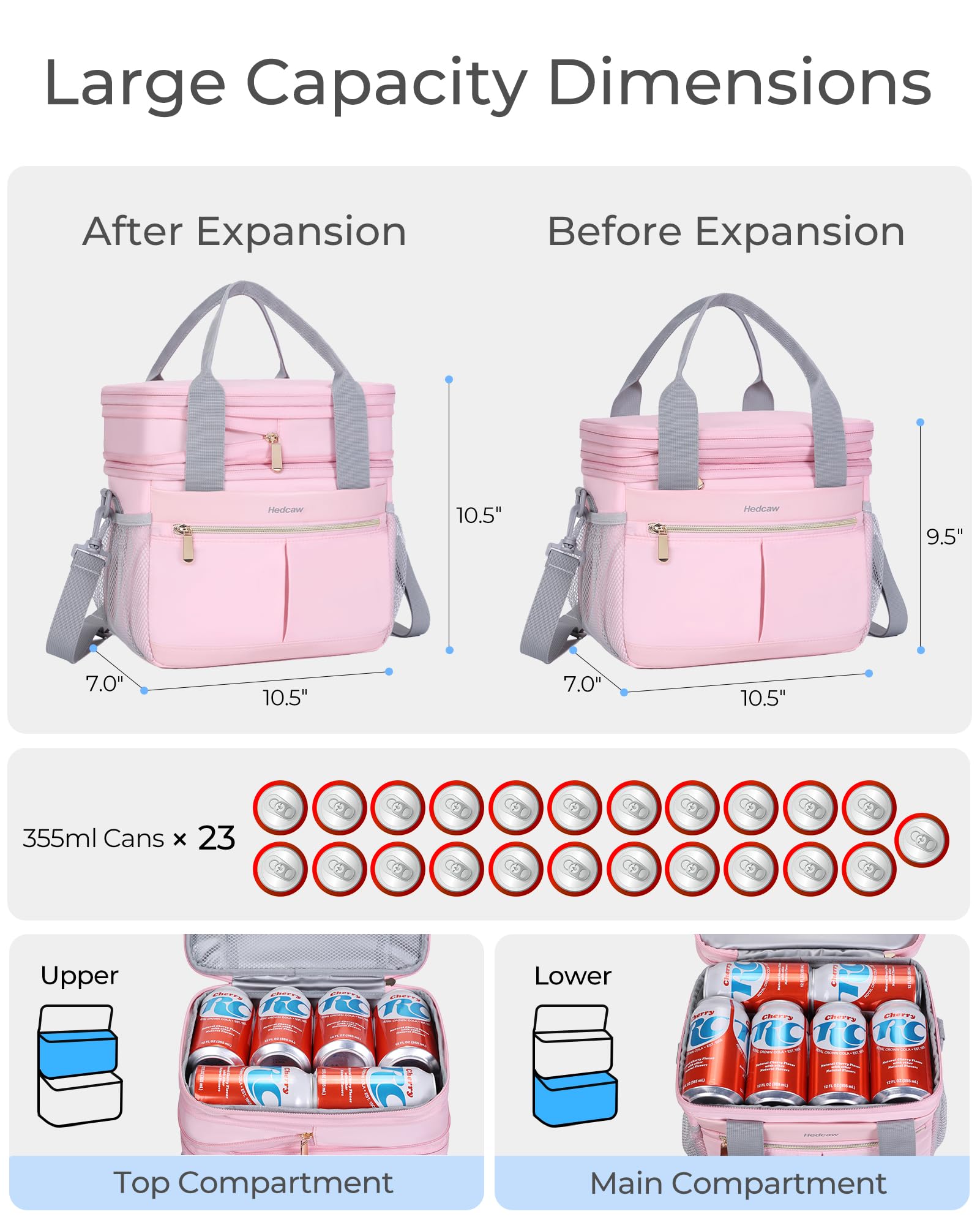 Hedcaw lunch box upper-lower compartments keep foods separated