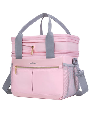 Hedcaw lunch box for women in pink exterior, ideal for daily meals on the go