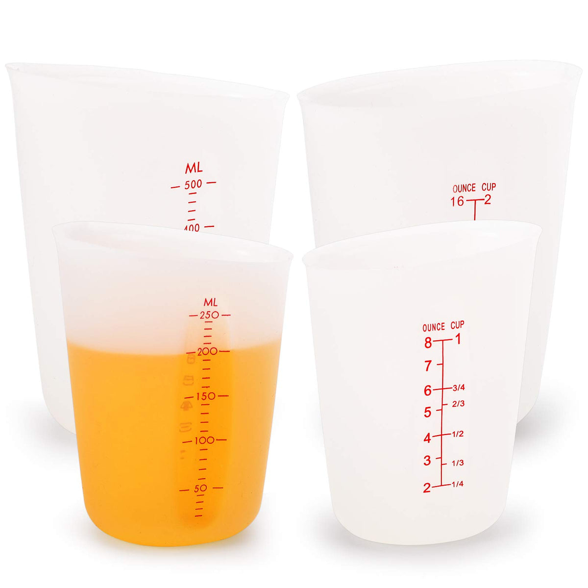 Hedume silicone measuring cups with markings for precise measurements