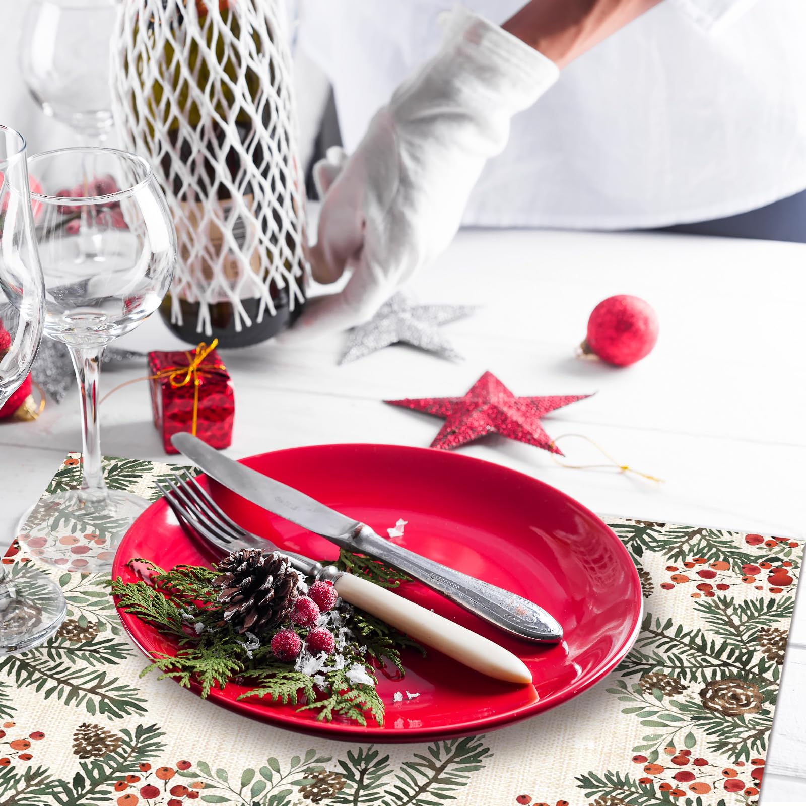 Heentan disposable paper placemat enables quick cleanup after meals.