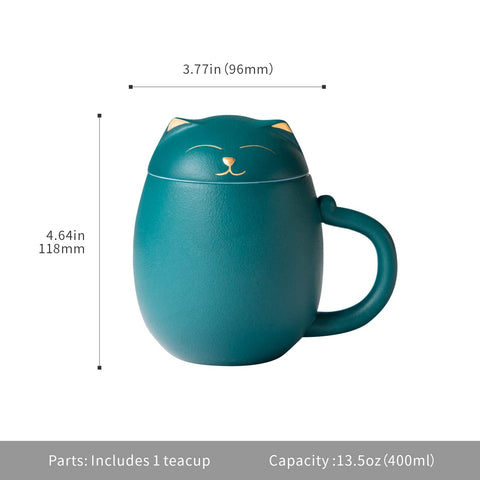 HEER cat tea cup dishwasher safe for easy cleanup.
