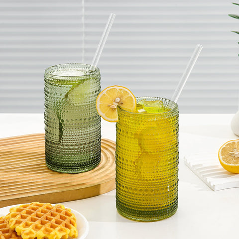 HEFBCOMK embossed green water tumbler closeup showing tactile grip and style