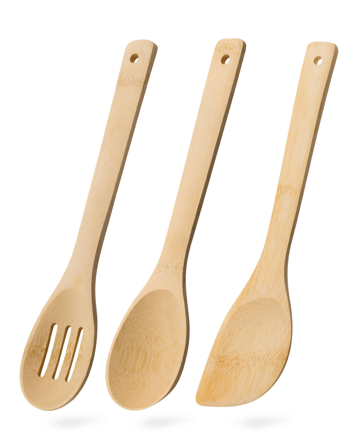 Hefild 3-piece bamboo utensil set ready for everyday cooking.