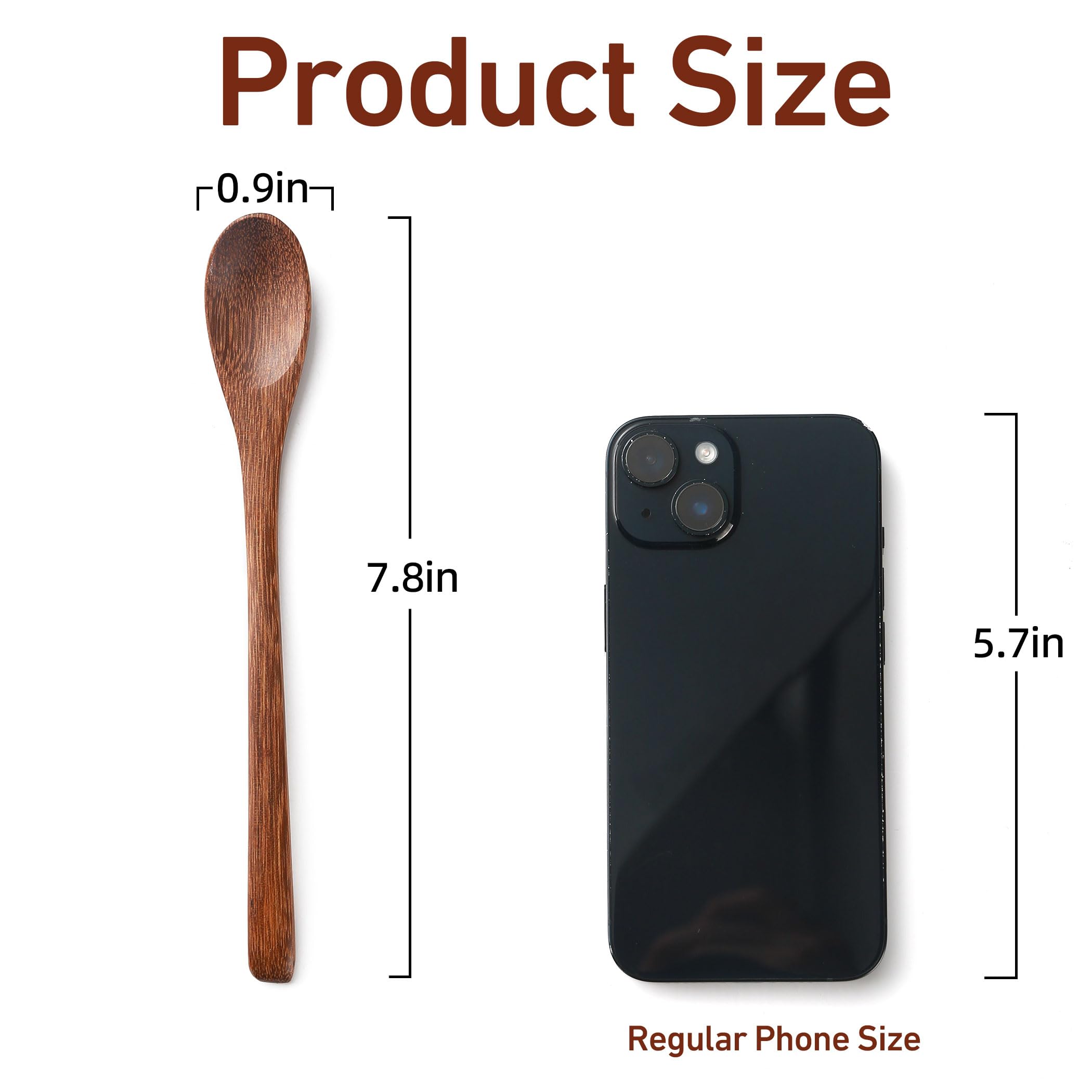 Hefild long-handle coffee spoon 7-8inch designed for stirring tall mugs.