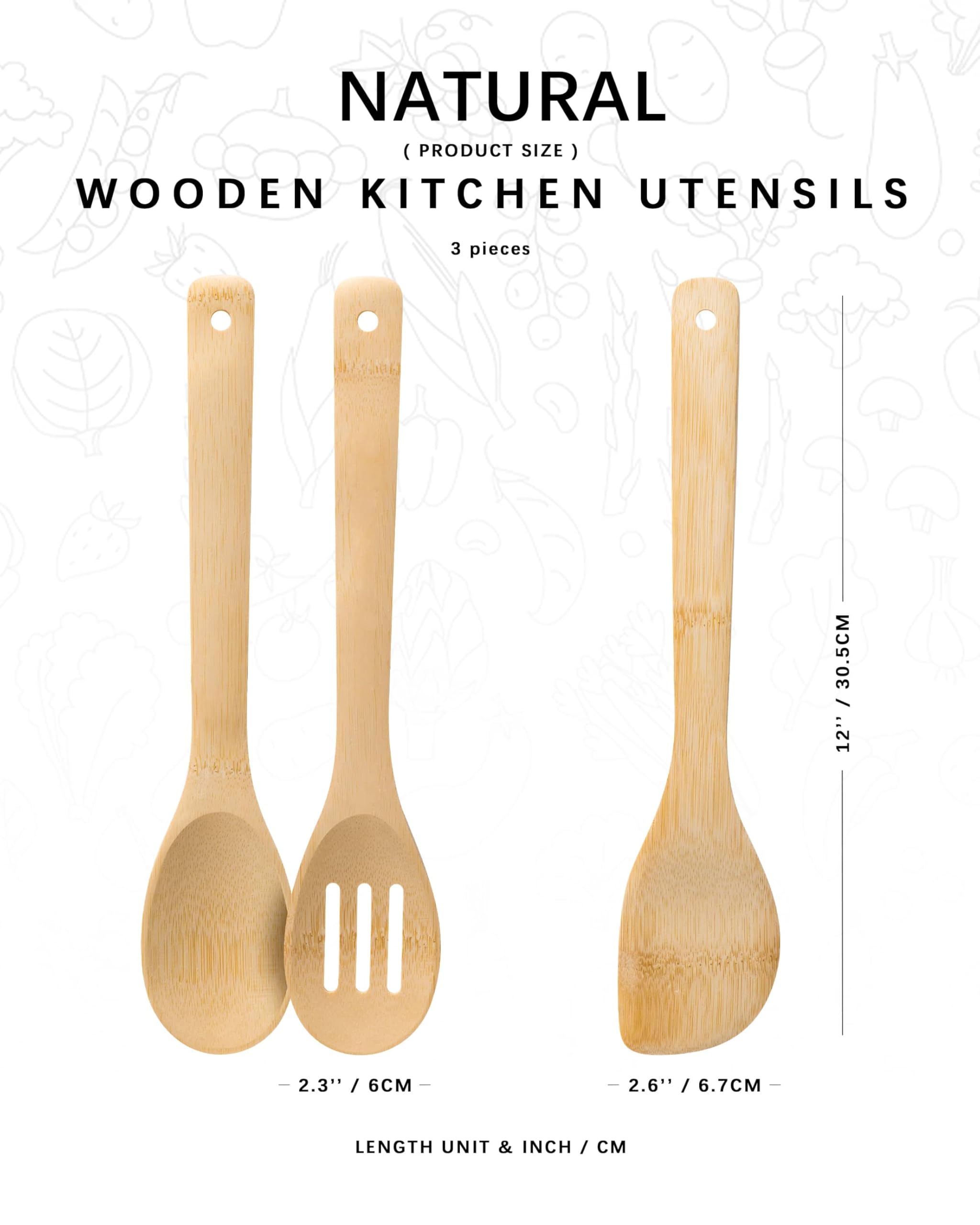 Hefild slotted spoon close-up showing durable bamboo for sauces.