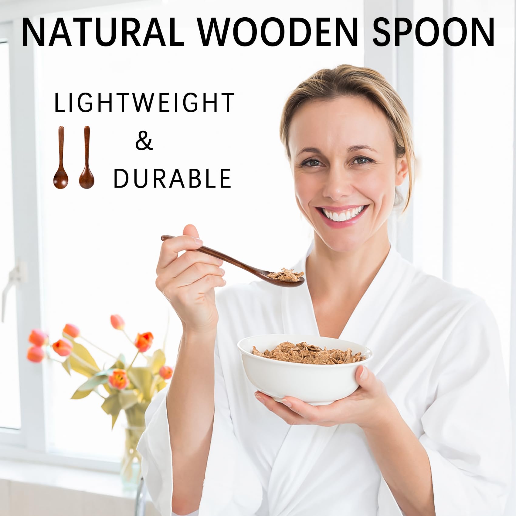 Hefild wooden honey spoons drizzle honey with precision for tea and desserts