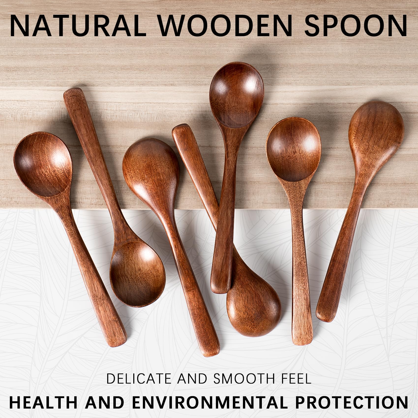 Hefild wooden spoons with natural grain add warmth to dining