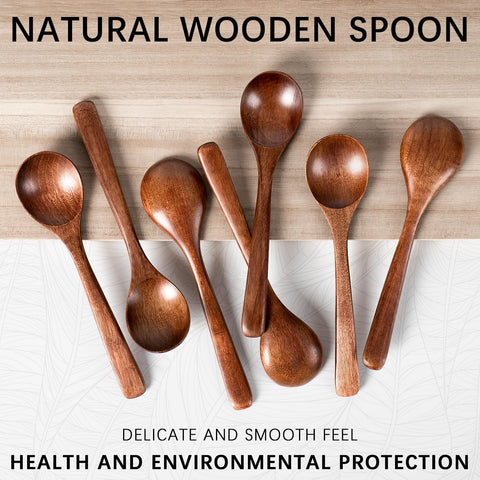 Hefild wooden spoons with natural grain add warmth to dining