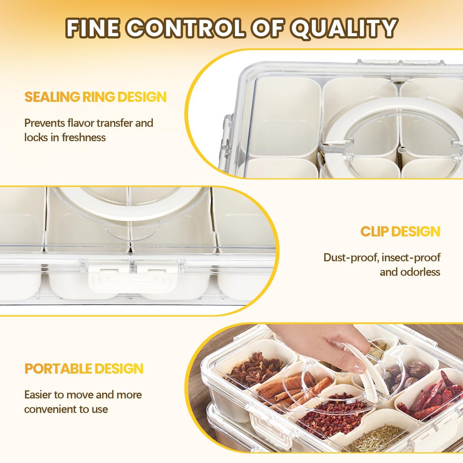 Hegrish charcuterie box eight compartments ideal for on-the-go nibbling.