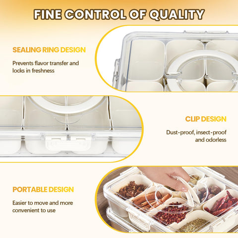 Hegrish charcuterie box eight compartments ideal for on-the-go nibbling.