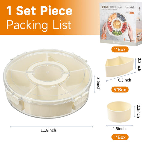 Hegrish clear organizer tray shows compartments for easy fridge storage.