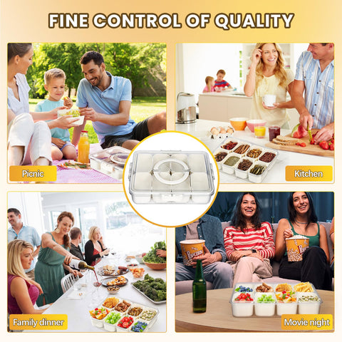 Hegrish snack box fridge-safe tray keeps snacks fresh in the fridge.