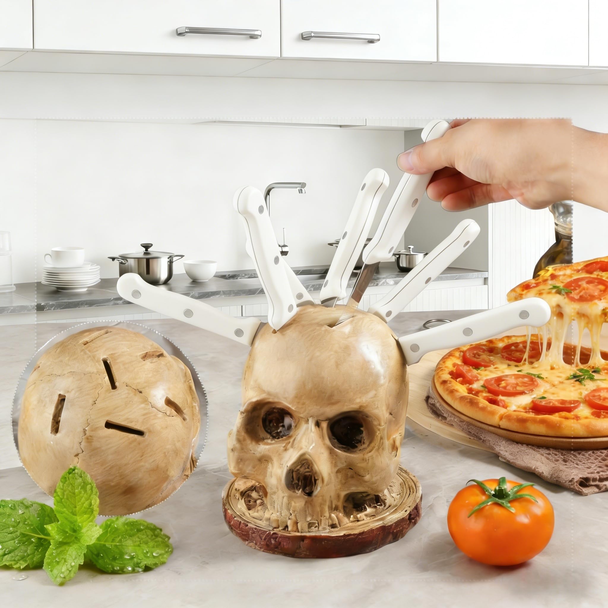 Handcrafted skull artwork blends art and function for everyday use.
