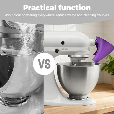Heiluxe hands-free pouring helps multitask while monitoring the mixer during bake prep.