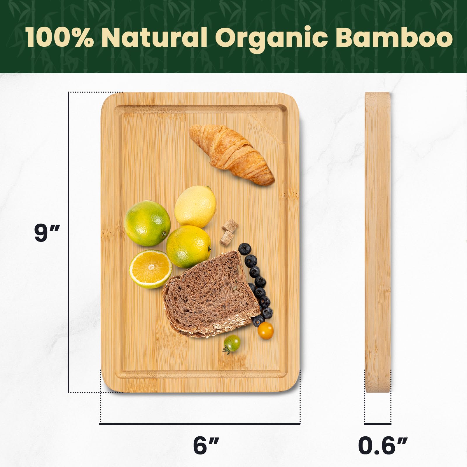 Heimlove cutting board with dual side handles for easy transport and serving.