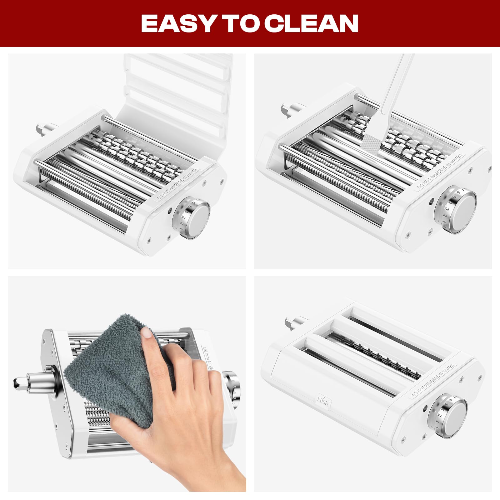 Heiolkako pasta attachment easy-clean design simplifies post-use maintenance.