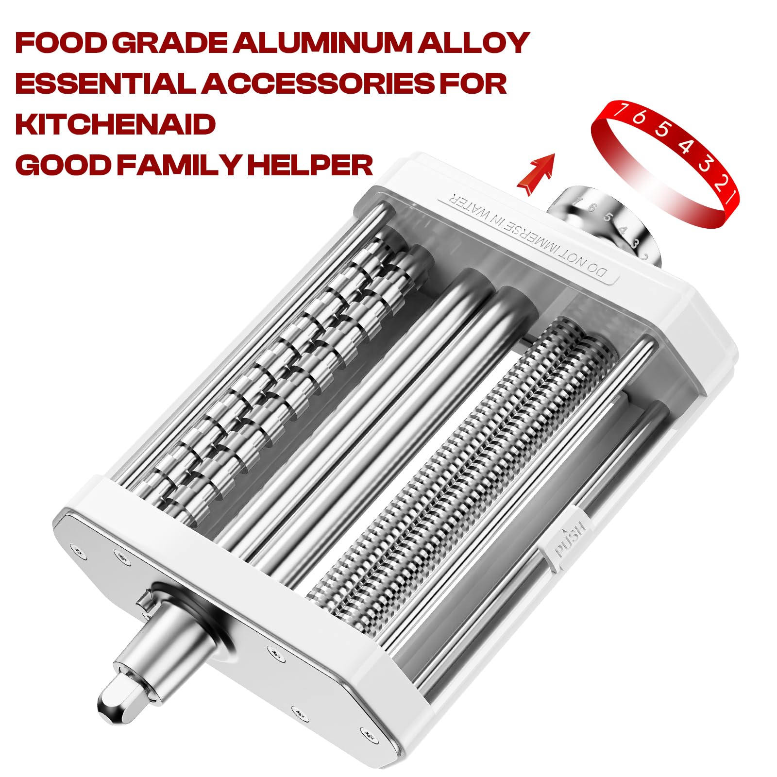 Heiolkako pasta attachment mounts to KitchenAid hub for seamless integration.