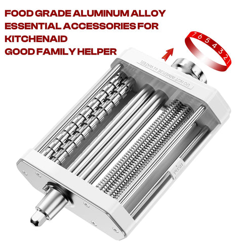 Heiolkako pasta attachment mounts to KitchenAid hub for seamless integration.