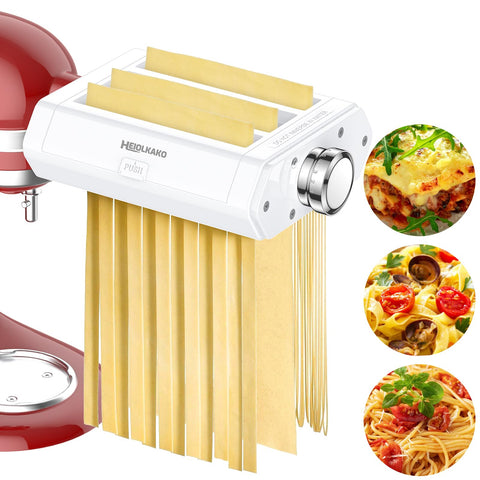 Heiolkako pasta attachment roller shapes even pasta sheets for uniform results.