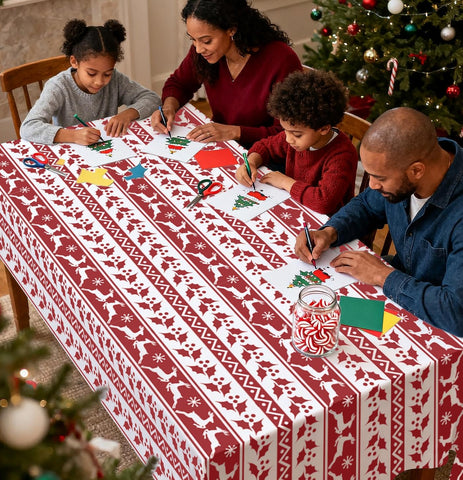 HEIPINIUYE disposable tablecloth makes cleanup quick and easy.
