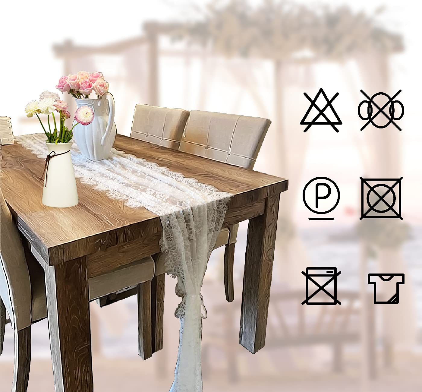 HEIPINIUYE lace table runner for dining tables creates refined, reusable decor