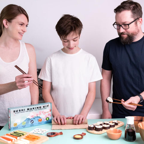 HEKAMOVE double chopstick sets with rests for family sushi sessions