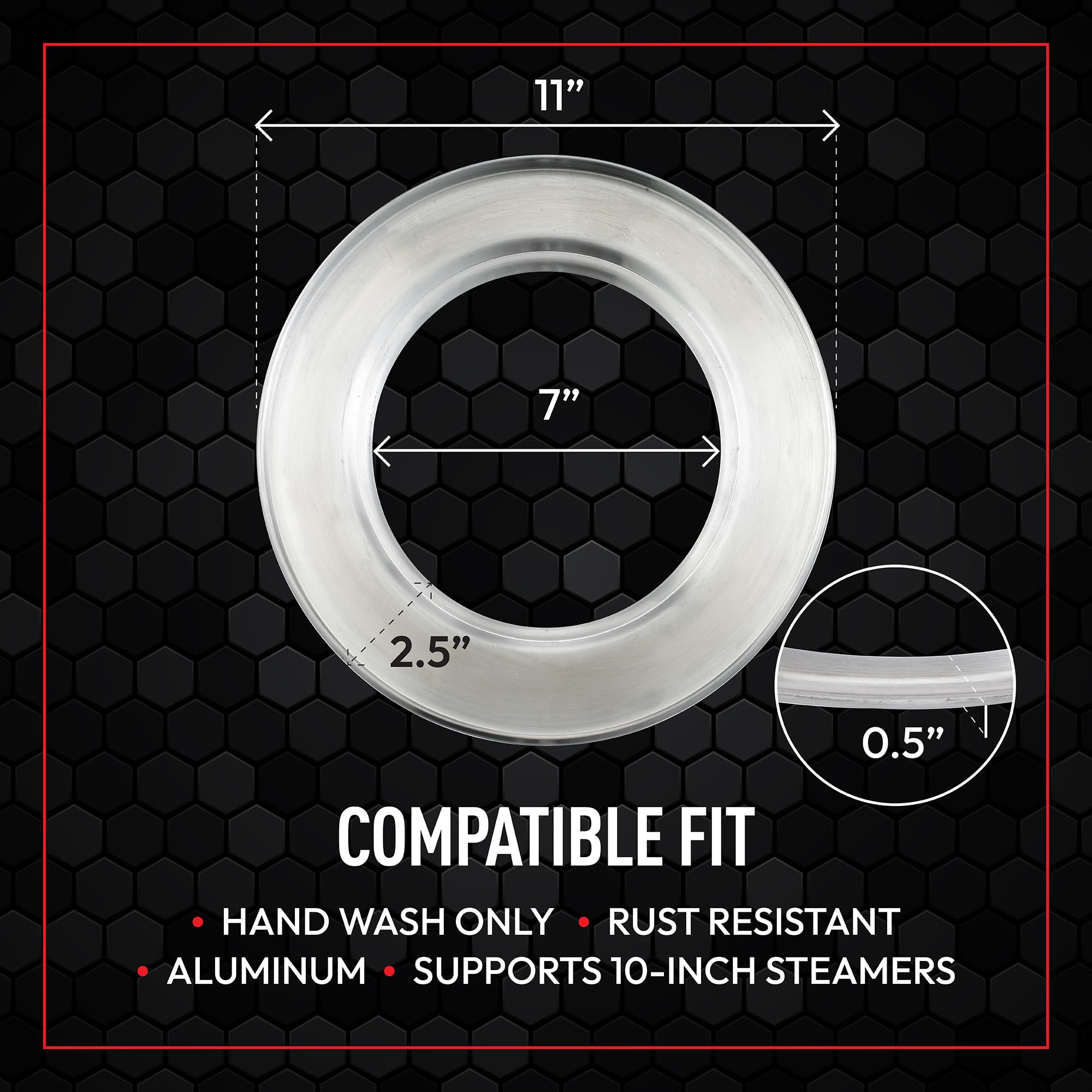 Close-up of Helen's Asian Kitchen steamer ring in durable aluminum