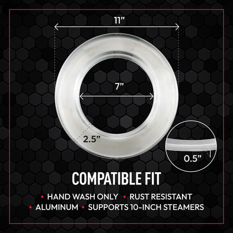 Close-up of Helen's Asian Kitchen steamer ring in durable aluminum