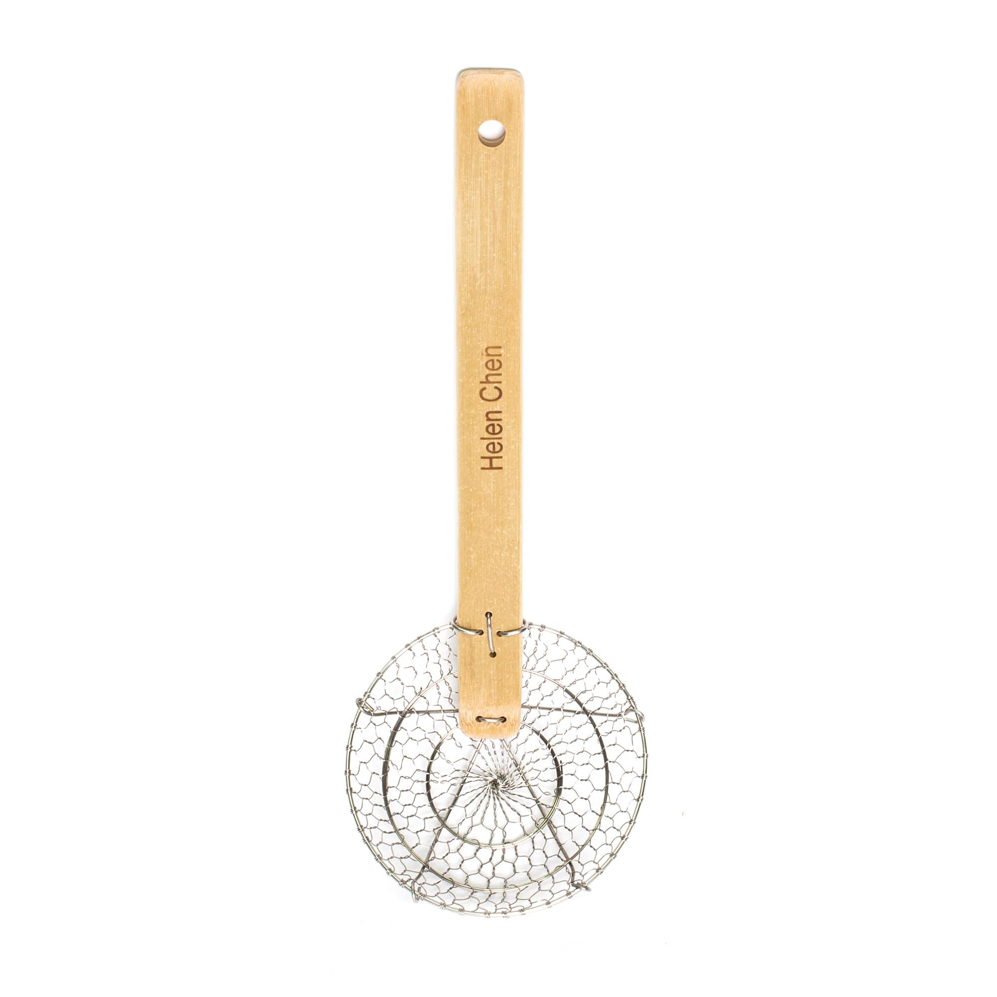Helen's Asian Kitchen spider strainer, 5-inch diameter, for quick draining of small batches.