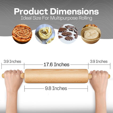 HELFERX beech wood grain highlight for a durable dough roller.