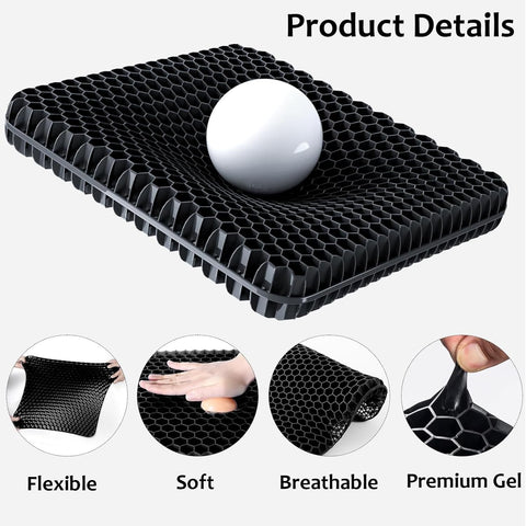 Helishy Egg Gel Seat Cushion shows breathable structure for cooler seating.
