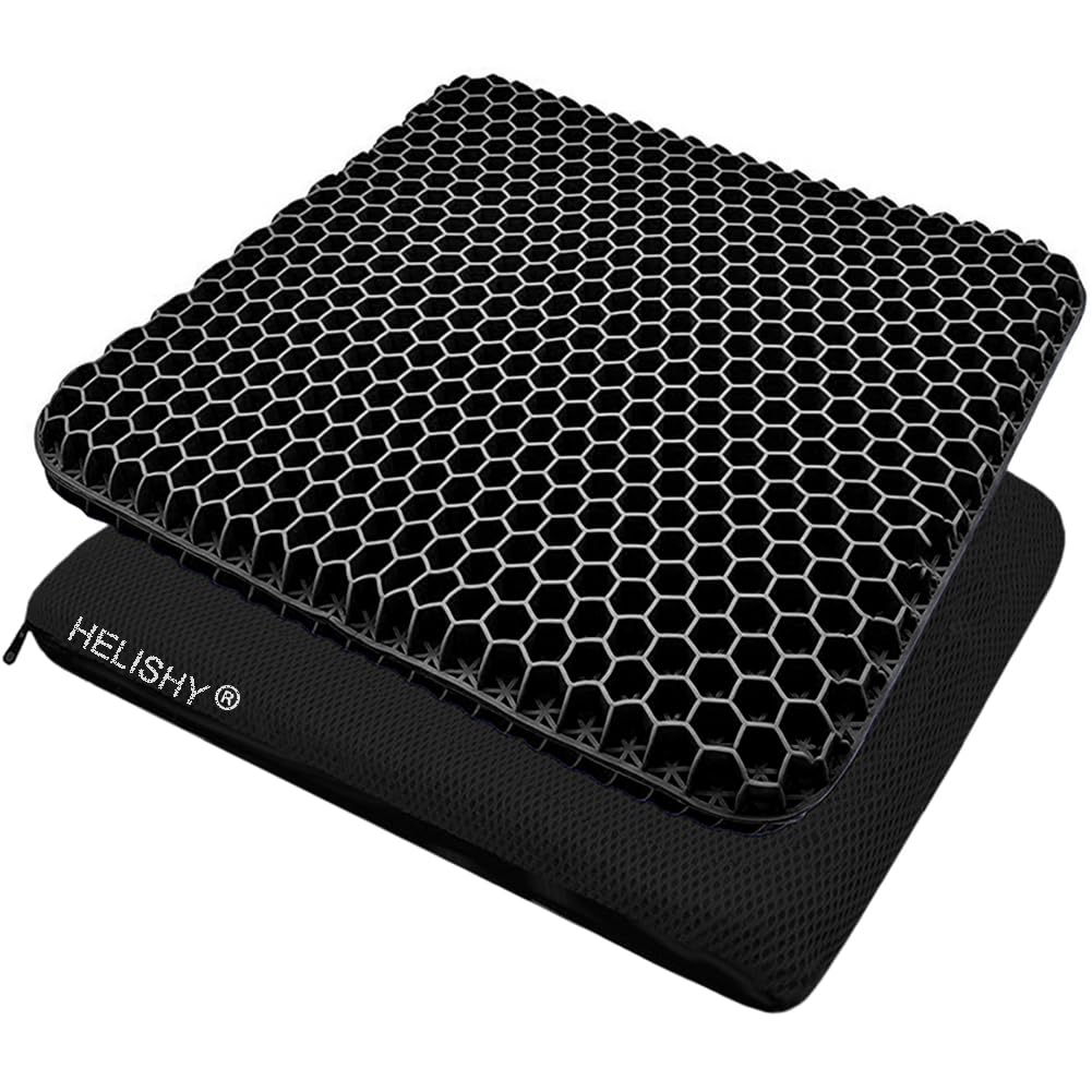 Helishy Egg Gel Seat Cushion with honeycomb design distributes pressure for comfort.