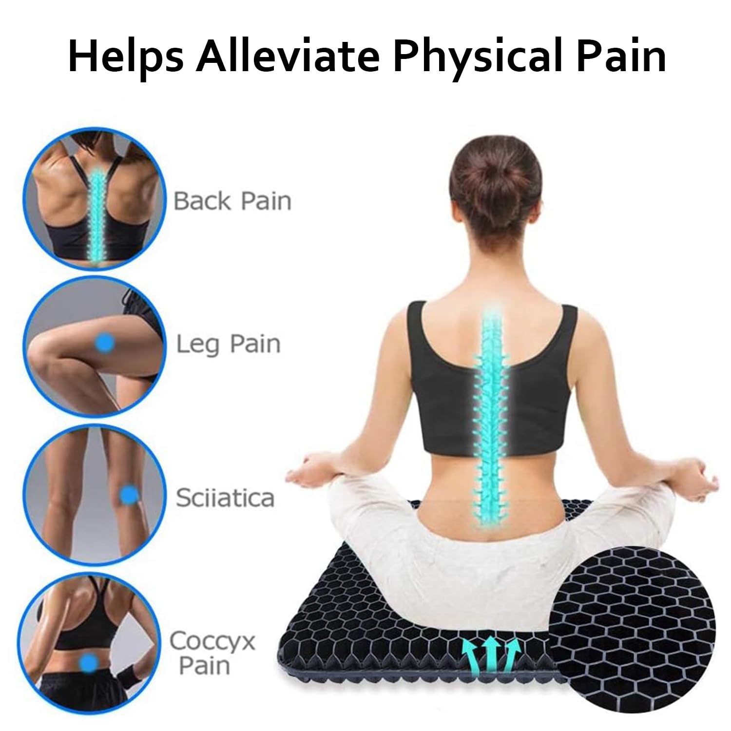 Helishy Egg Gel Seat Cushion with washable cover for easy care and cleanliness.
