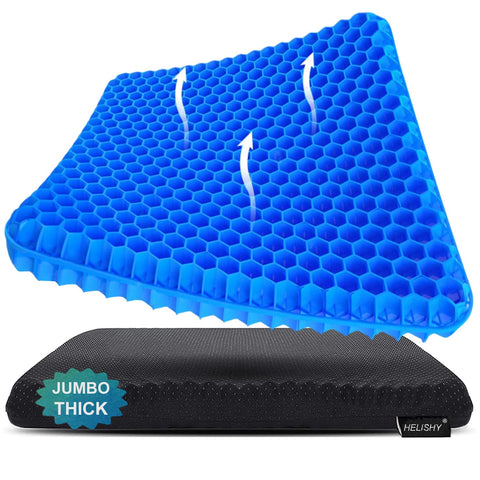 Helishy gel seat cushion 20x20x1.9 inch offers roomy comfort for extended sits