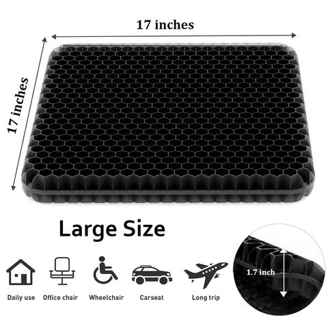 Helishy gel seat cushion breathable mesh cover helps prevent seat sweat.
