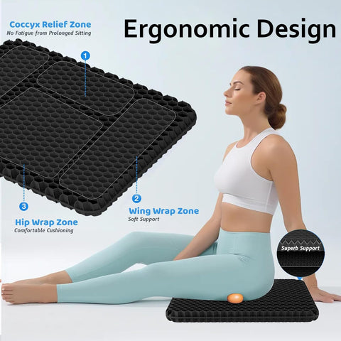 Helishy gel seat cushion non-slip cover keeps cushion in place during work.