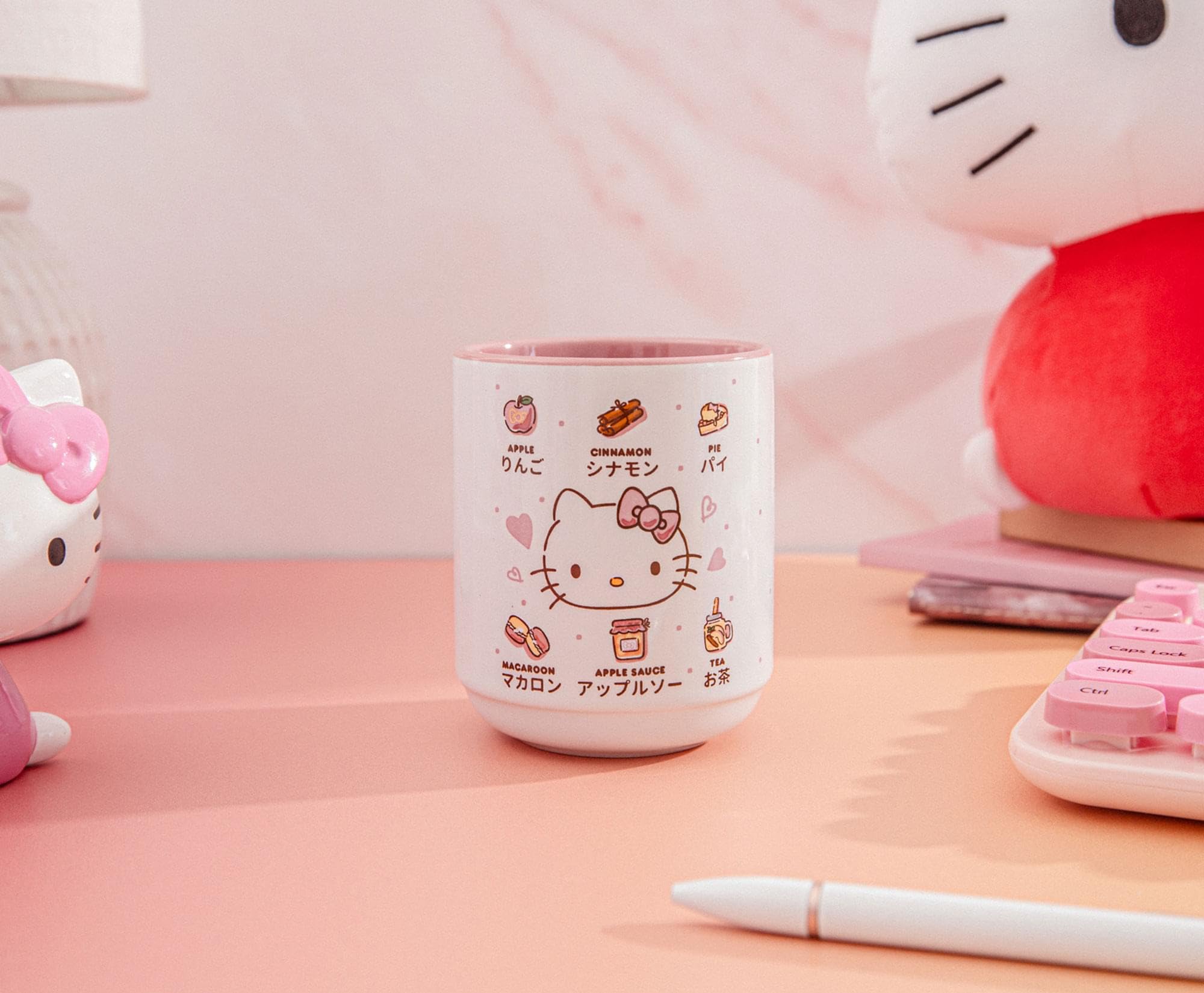 Hello Kitty dessert illustration backdrop adding whimsy to teatime