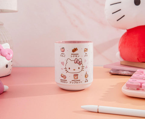 Hello Kitty dessert illustration backdrop adding whimsy to teatime