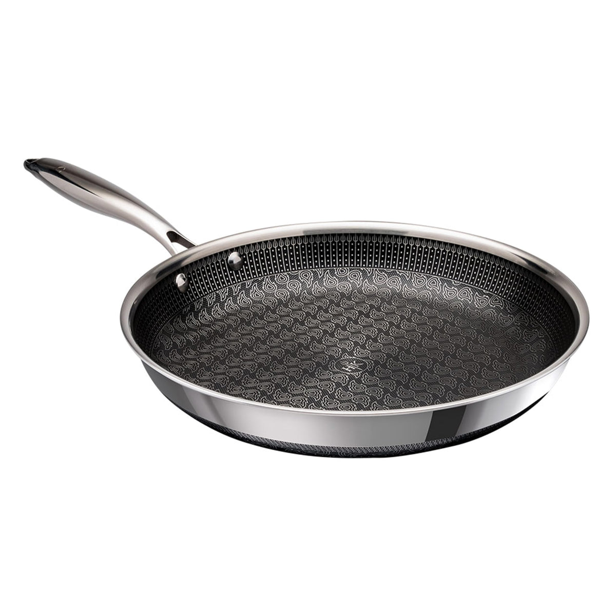 Hell's Kitchen Hybrid 11-inch pan main view highlighting the nonstick interior for easy sautéing.