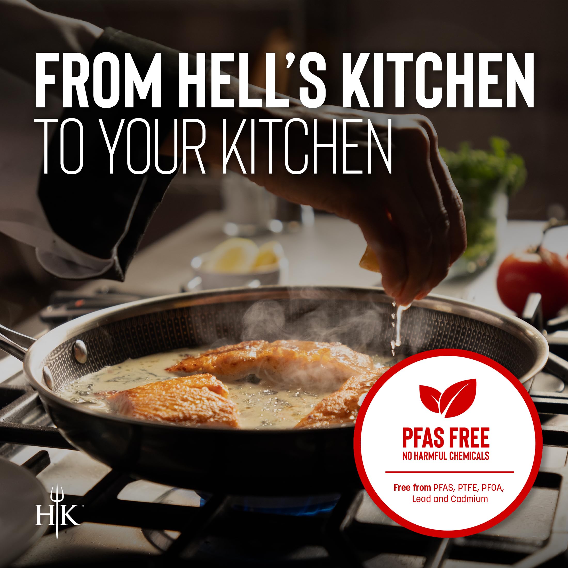Easy cleanup of the Hell's Kitchen Hybrid pan with warm soap and water.