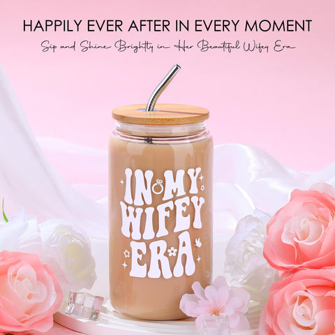 Heloray in my wifey era glass cup for daily celebrations