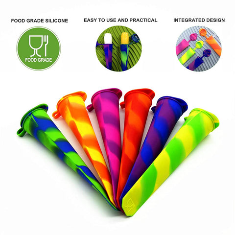 Helpcook six-pack popsicle mold shows one-piece lid design to prevent mess.