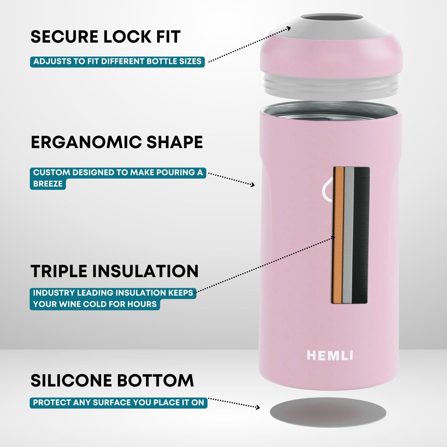 Hemli lightweight ergonomic body for comfortable carrying and pouring.