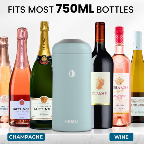 Hemli chiller sleeve at beach scene, ideal for picnics and refreshing bottles.