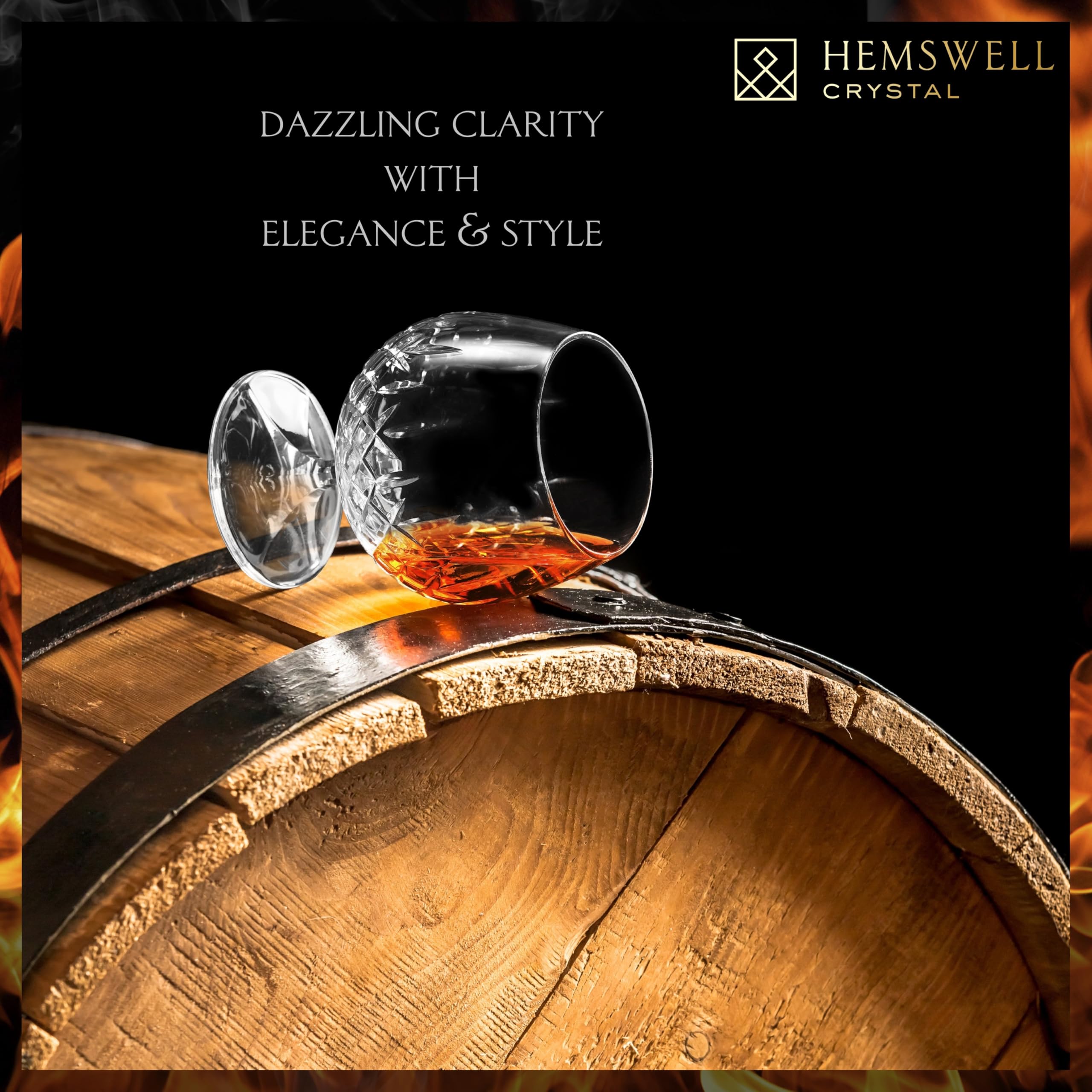 Hemswell Crystal Wicklow Brandy Snifter gift set for anniversaries or occasions