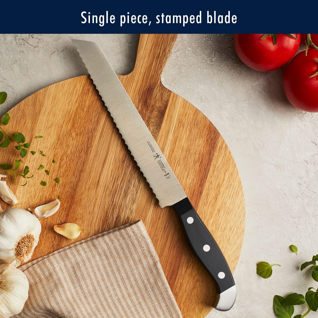 HENCKELS hollow-edge 7-inch santoku with grantons to reduce sticking