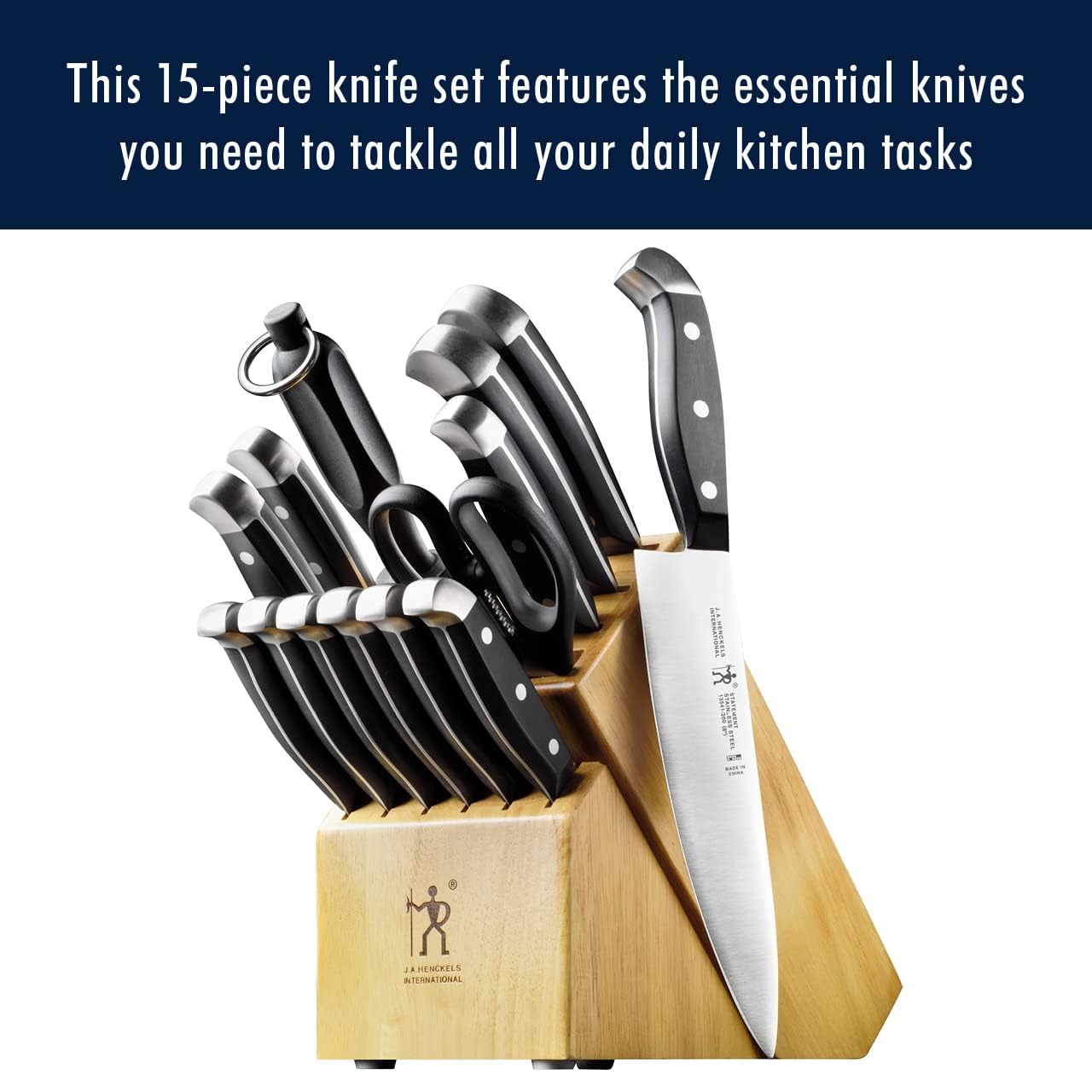 HENCKELS 8-inch chef knife with razor-sharp edge ideal for chopping herbs