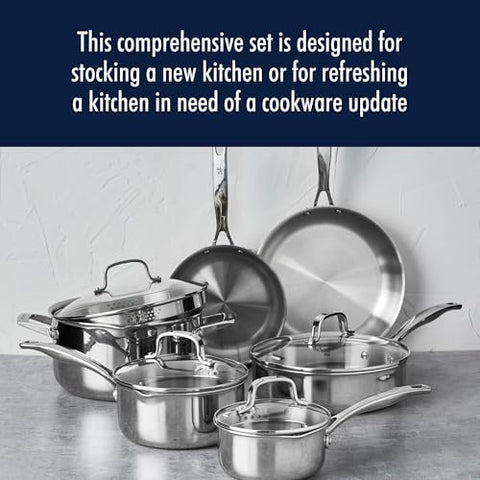 HENCKELS Clad H3 2-quart saucepan with capacity markings.