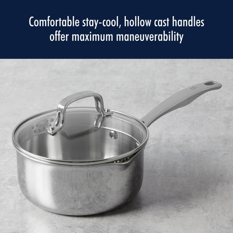 HENCKELS Clad H3 induction-compatible set for versatile cooking on all stovetops.